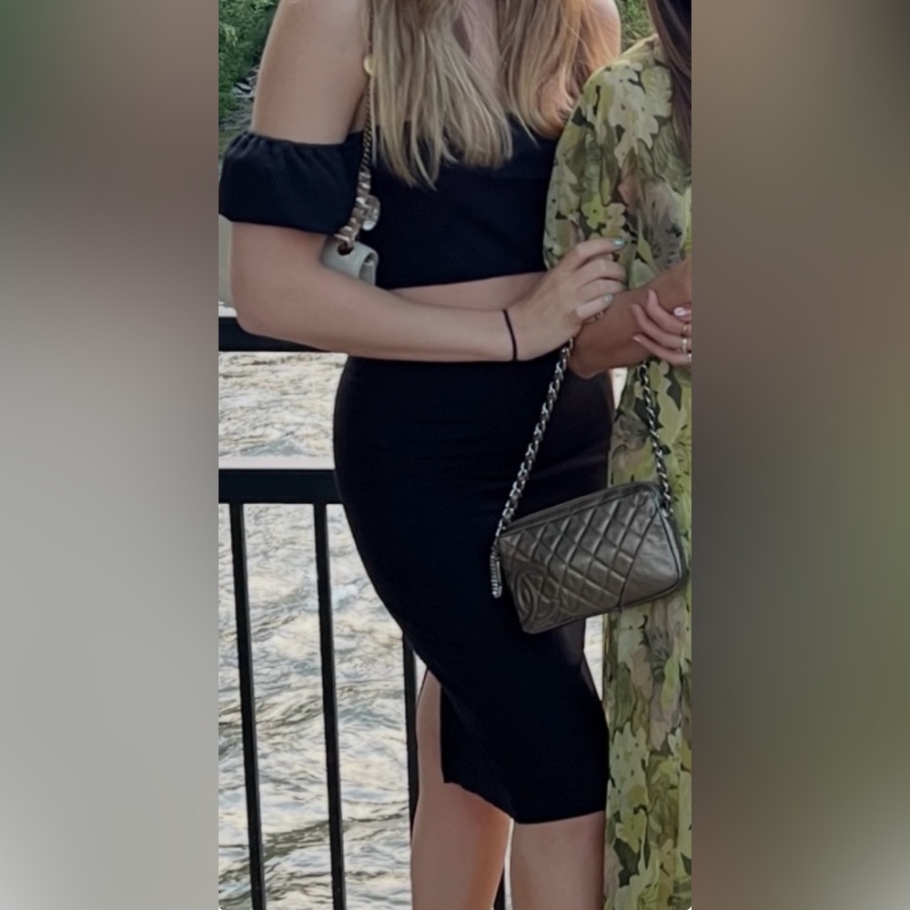 Reformation Black Set with puffy sleeves